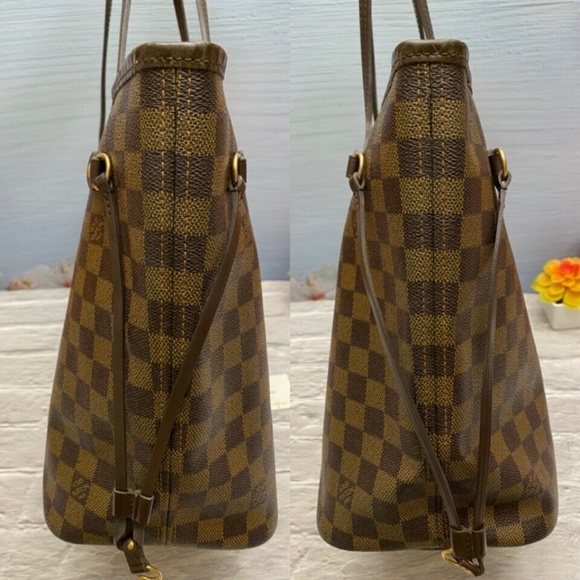 Louis Vuitton Neverfull MM Damier Ebene Cherry Red Tote Shoulder Bag(SP2068) - Picture 5 of 12